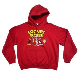 Vintage‎ Looney Tunes Sweatshirt Graphic Jerzees Red Size L Large